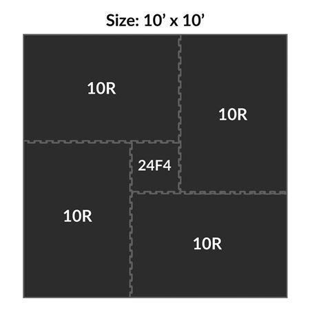 QuikFit® Smooth Top Interlocking Gym Flooring Kit