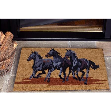 Three Horses Running Entrance Mat