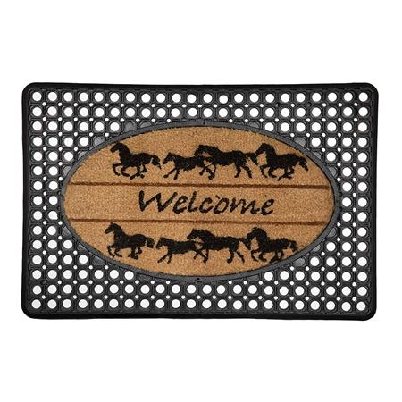Welcome Horses Beveled Ring Entrance Mat